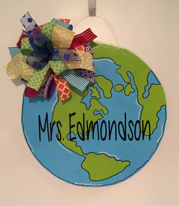Earth Door Hanger Teacher Door Hanger School Door Hanger World Globe Social Studies Science Door Hanger