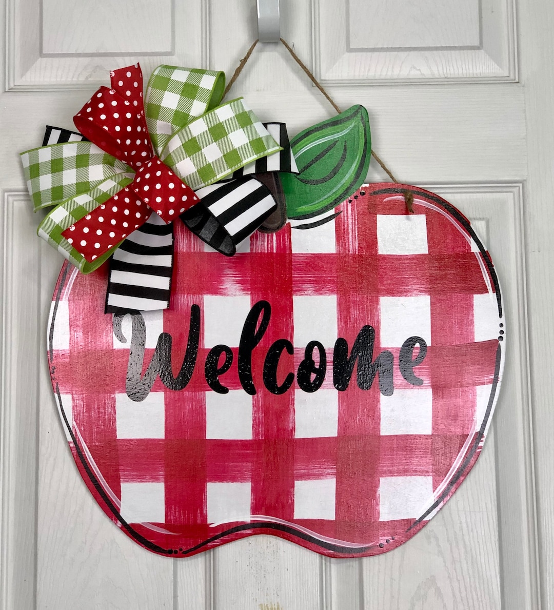 Apple Door Hanger School Door Hanger Teacher Gifts Back to Etsy