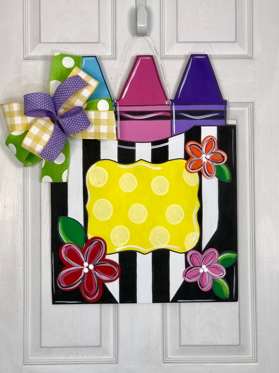 Crayon Box Door Hanger Teacher Door Hanger Classroom Decor Etsy