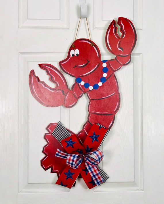 Crawfish Door Hanger Patriotic Crawfish Summer Door Hanger - Etsy