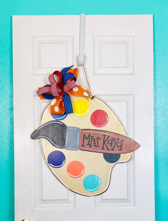 Paint Palette Door Hanger Artist Paint Palette Art Class Etsy