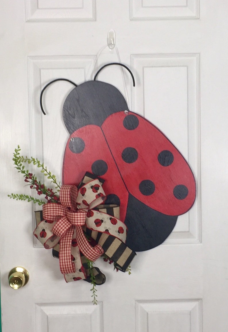 Ladybug Door Hanger Red Ladybug Summer Door Hanger Front - Etsy
