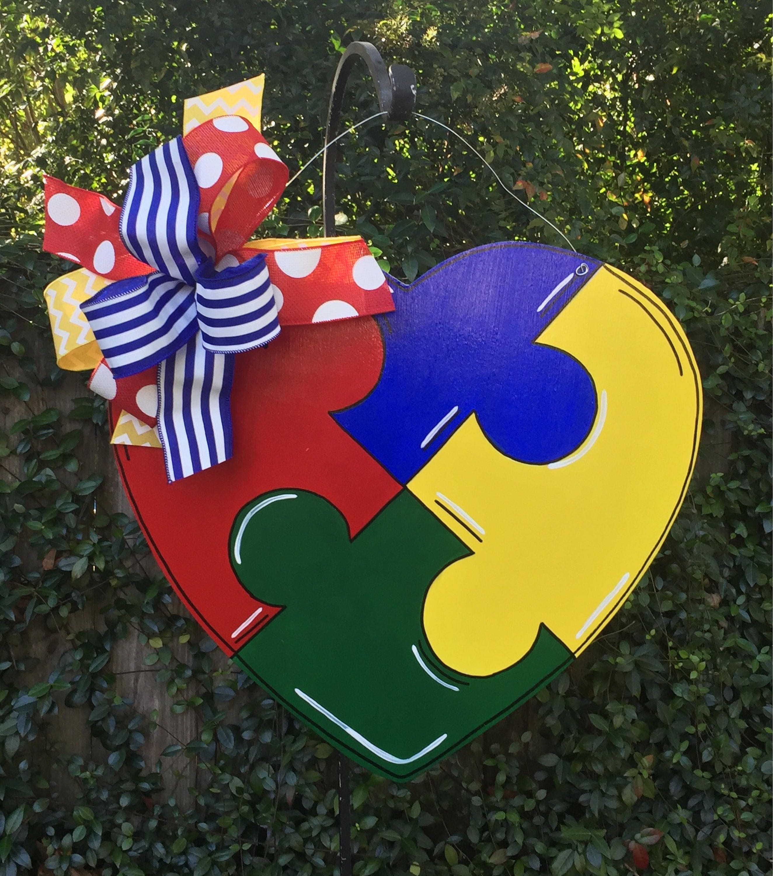 Autism Door Hanger Autism Awareness Etsy