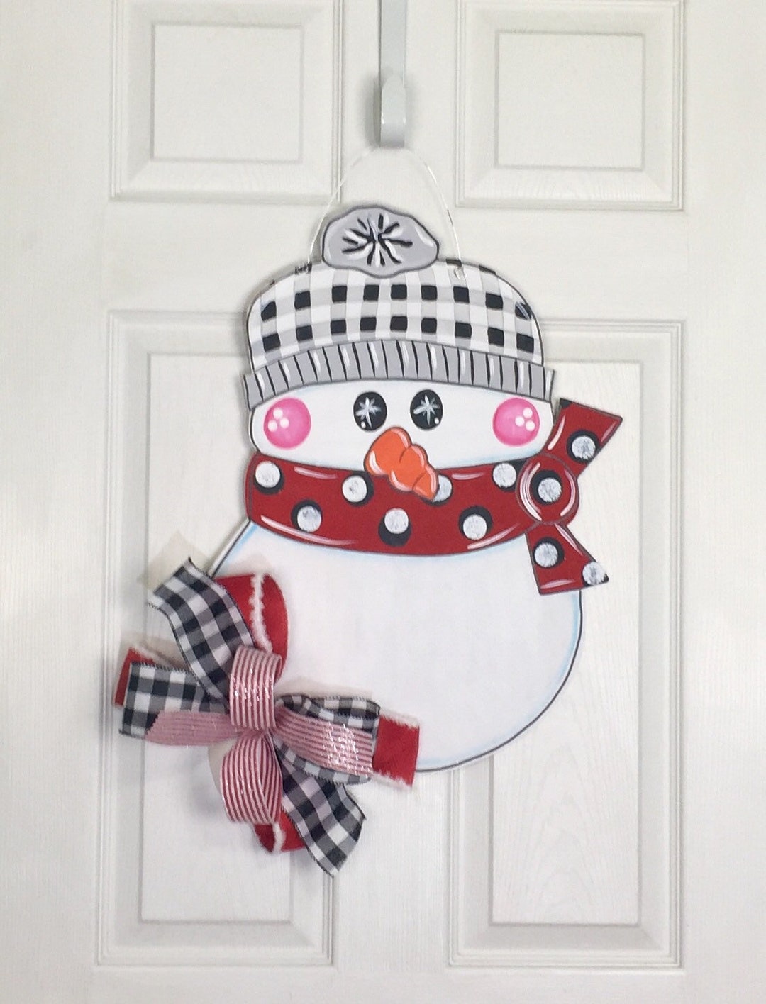 Snowman Door Hanger Christmas Door Hanger Winter Door - Etsy