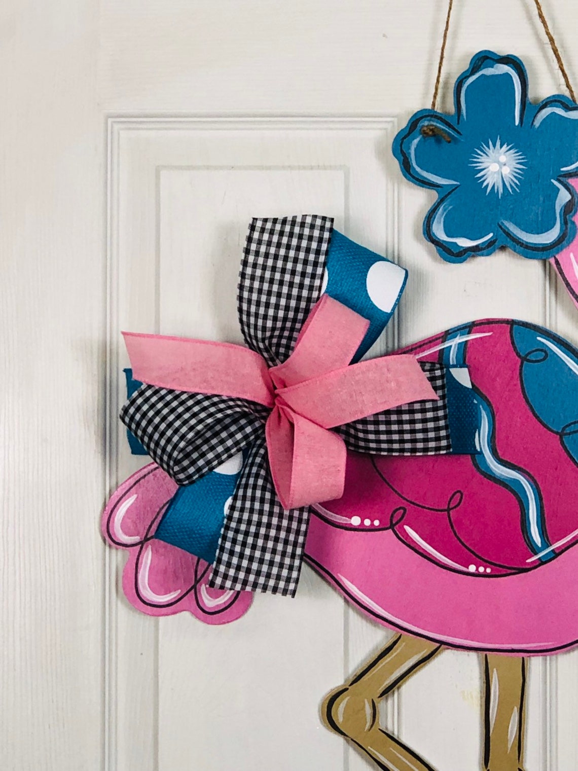 Flamingo Door Hanger Pink Flamingo Door Hanger Summer Door Etsy