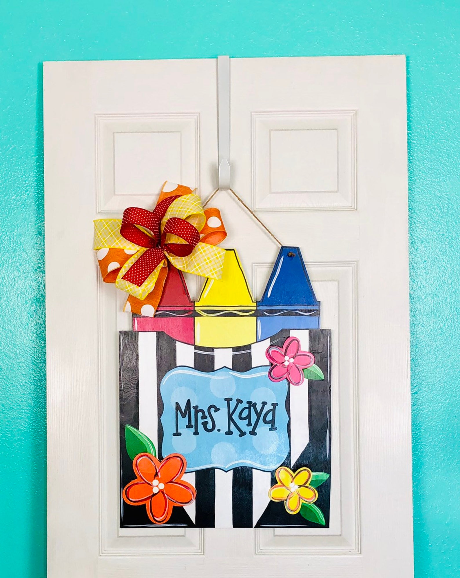 Crayon Box Door Hanger Teacher Door Hanger Classroom Decor Etsy