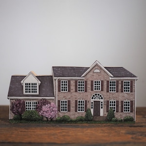 Wooden miniature house hand painted, personalised gift, replica of the house