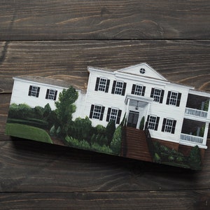 HOUSE PORTRAIT -personalised gift - Hand painted wooden house -  miniature houses, hand painted houses, personalized