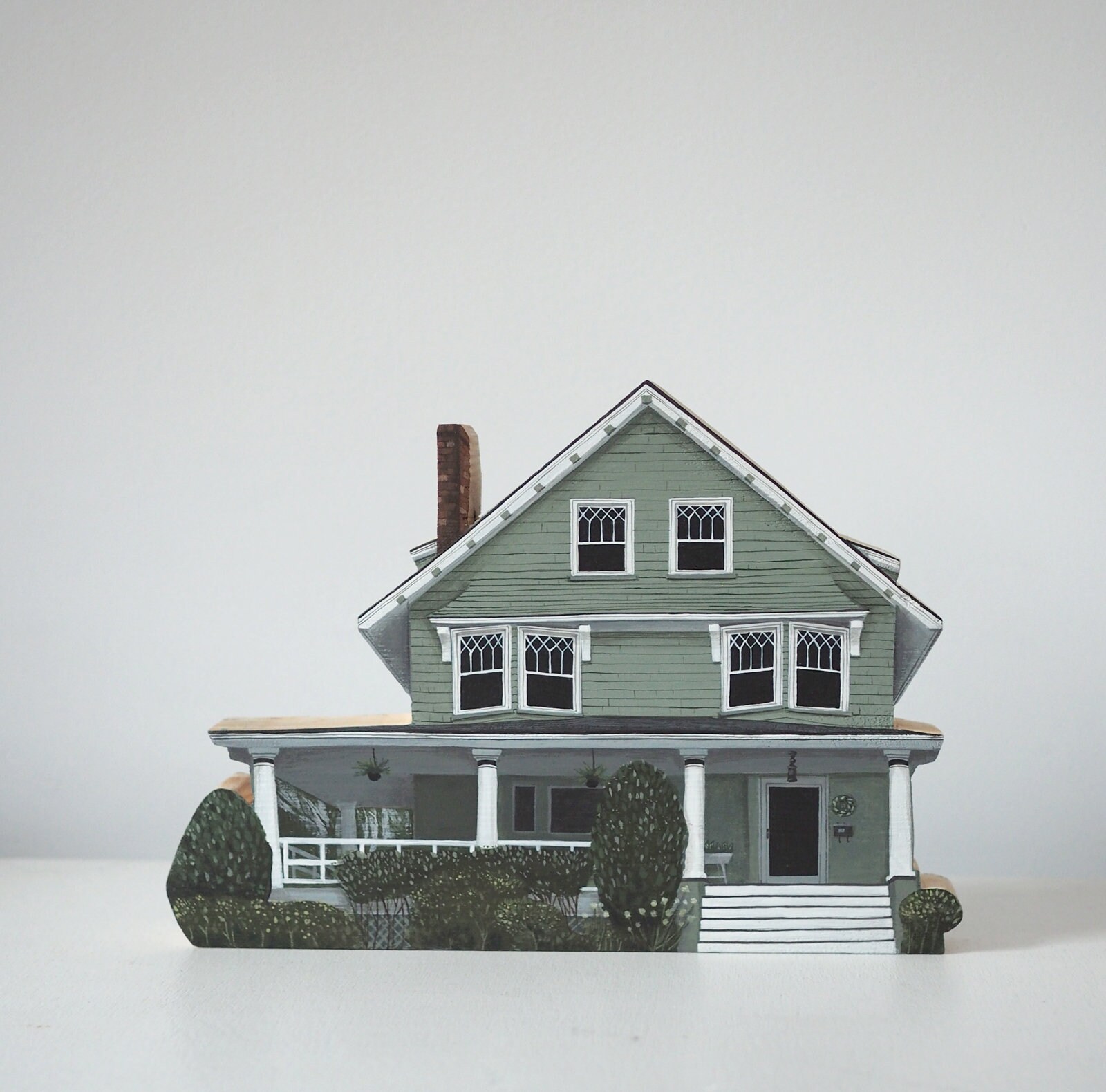 Portrait de Maison - en Bois Peinte à La Main, Maisons Miniatures, Maisons, Personnalisée, Miniaturi