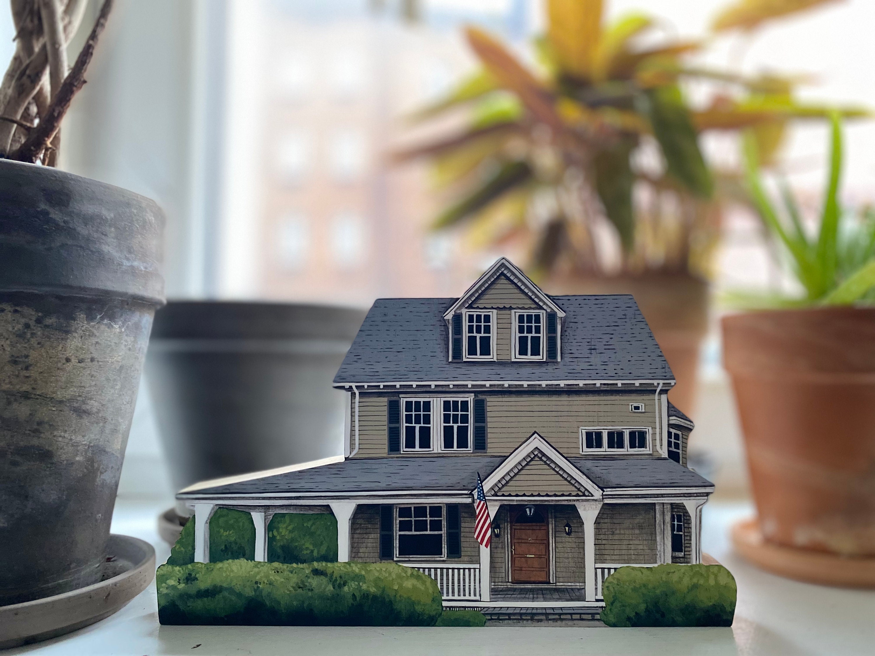 Rustic Model House Custom Wooden Model House: Hand-painted Miniature Building Replica - Etsy
