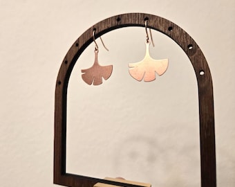 Copper Divination Earrings - Ginkgo Biloba Leaves