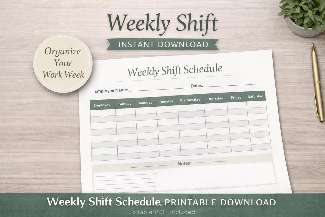 Healthcare Weekly Shift Schedule - Etsy