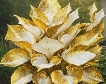 200+ Gold White Hosta Seeds | Rare Perennial Shade Plant | Ornamental Garden Foliage Seeds