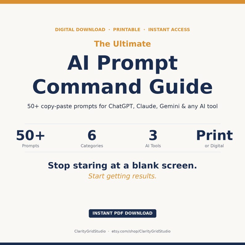 AI Prompt Guide | Chatgpt, Claude, Gemini Copy-paste Prompts (digital ...
