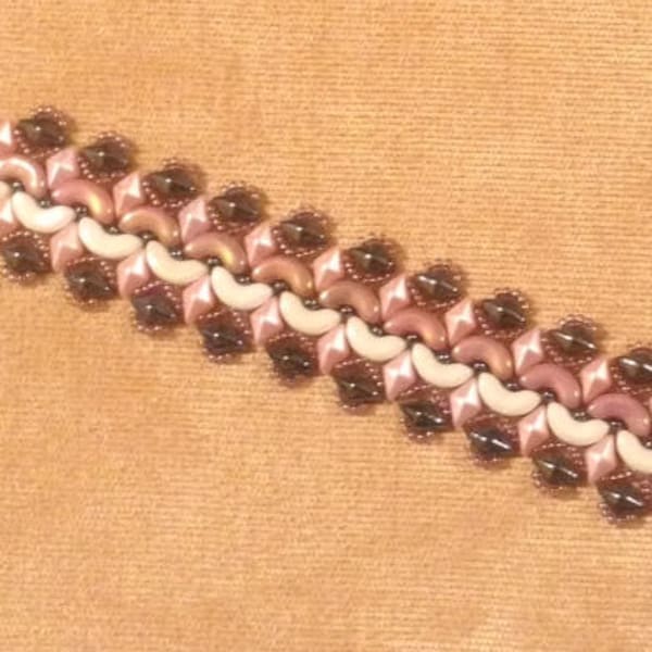 Copper Reflections Bracelet Kit Pink/Gray NO Instructions as seen in Beadwork Magazine Aug Sept 2017 Arcos Beads DiamonDuo by Shae Wilhite