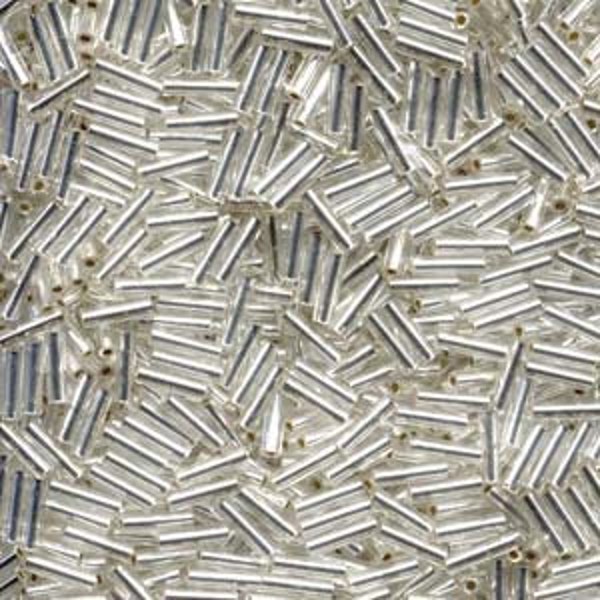 Bugle Beads Silver Lined Crystal 7.5 Grams 6mm Miyuki 061 Bugle Beads #2 Size Japanese Bugles Beading Bead Embroidery Costuming Wedding