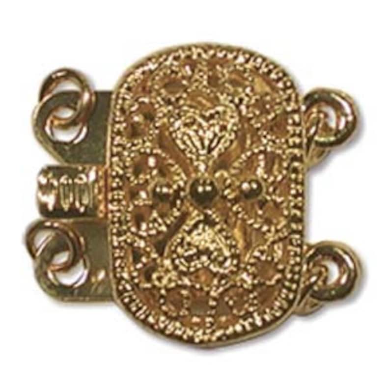 Gold Clasp 20x16mm 2 Strand Box Clasp Gold Plated Brass Etsy