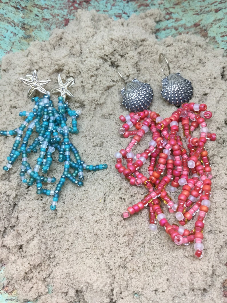 Coral Reef Earring Beading Pattern Beaded Earrings Tutorial Etsy