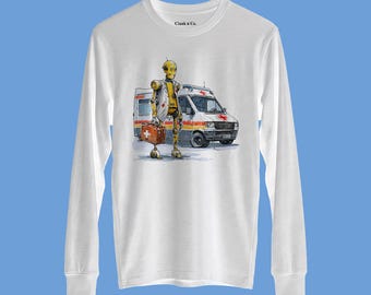 Paramedic Robot - Hand-Drawn Long Sleeve Youth T-Shirt | Clank & Co.