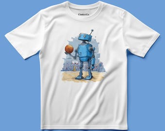 Basketball Robot Champion - Hand-Drawn Youth T-Shirt | Clank & Co.