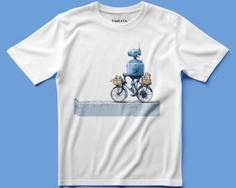 Robot Delivery Bike - Hand-Drawn Toddler T-Shirt | Clank & Co.