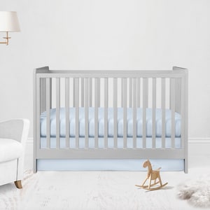 Crib Skirt Boy Light Blue Nursery Bedding Custom Crib Bedding Baby Girl New Baby Shower Gift Gender Neutral Mini Crib Standard Crib