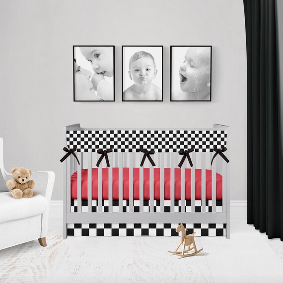 red crib bedding set