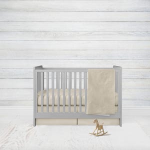 Grey pleated crib skirt hot sale