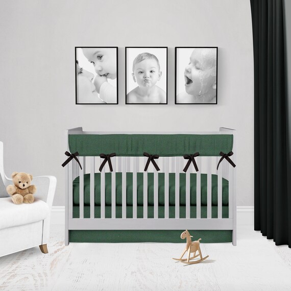 hunter green crib sheet