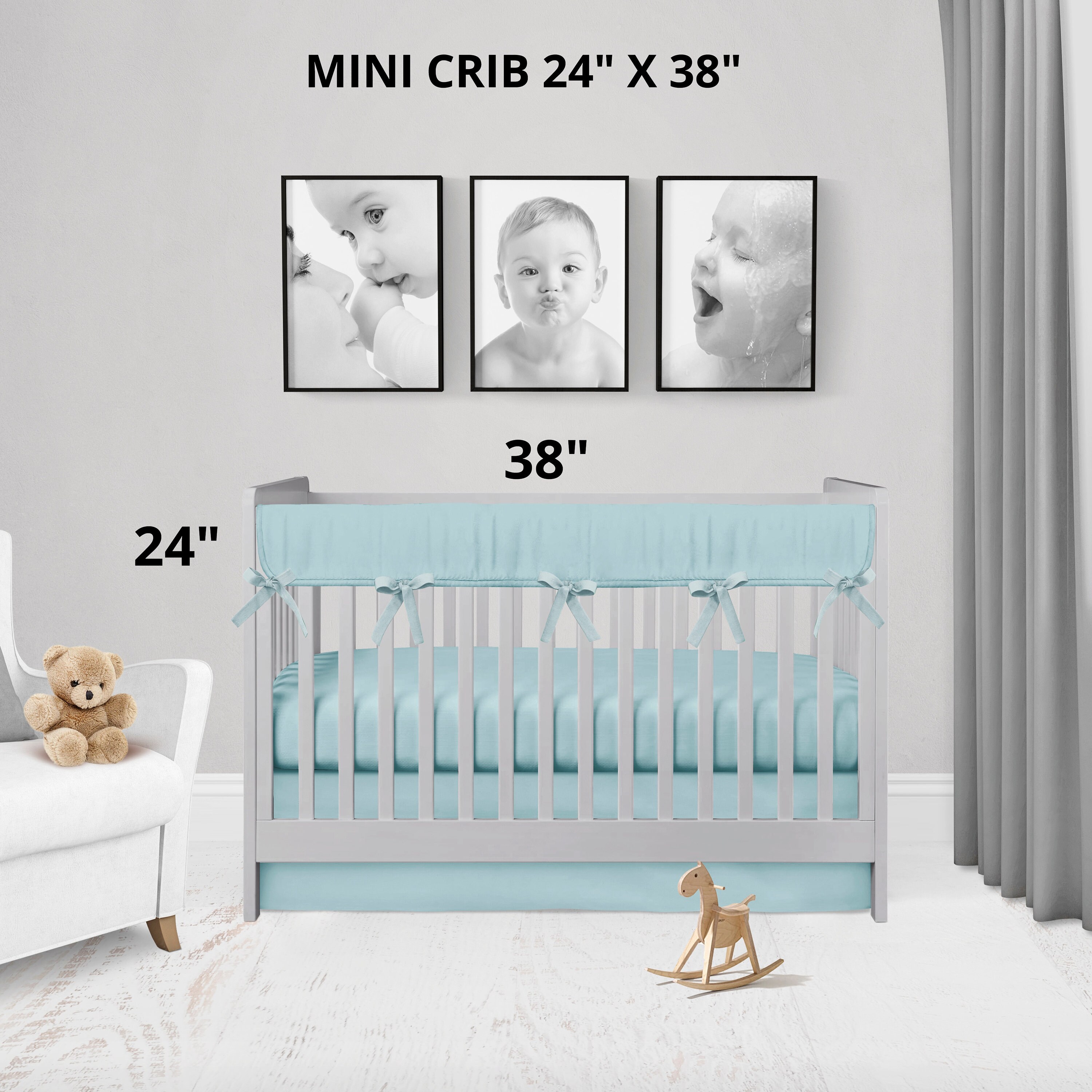 aqua crib sheet
