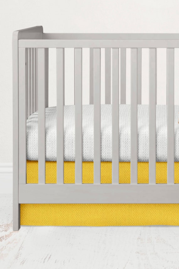 Yellow Crib Skirt Yellow Crib Bedding Pleated Crib Skirt Etsy