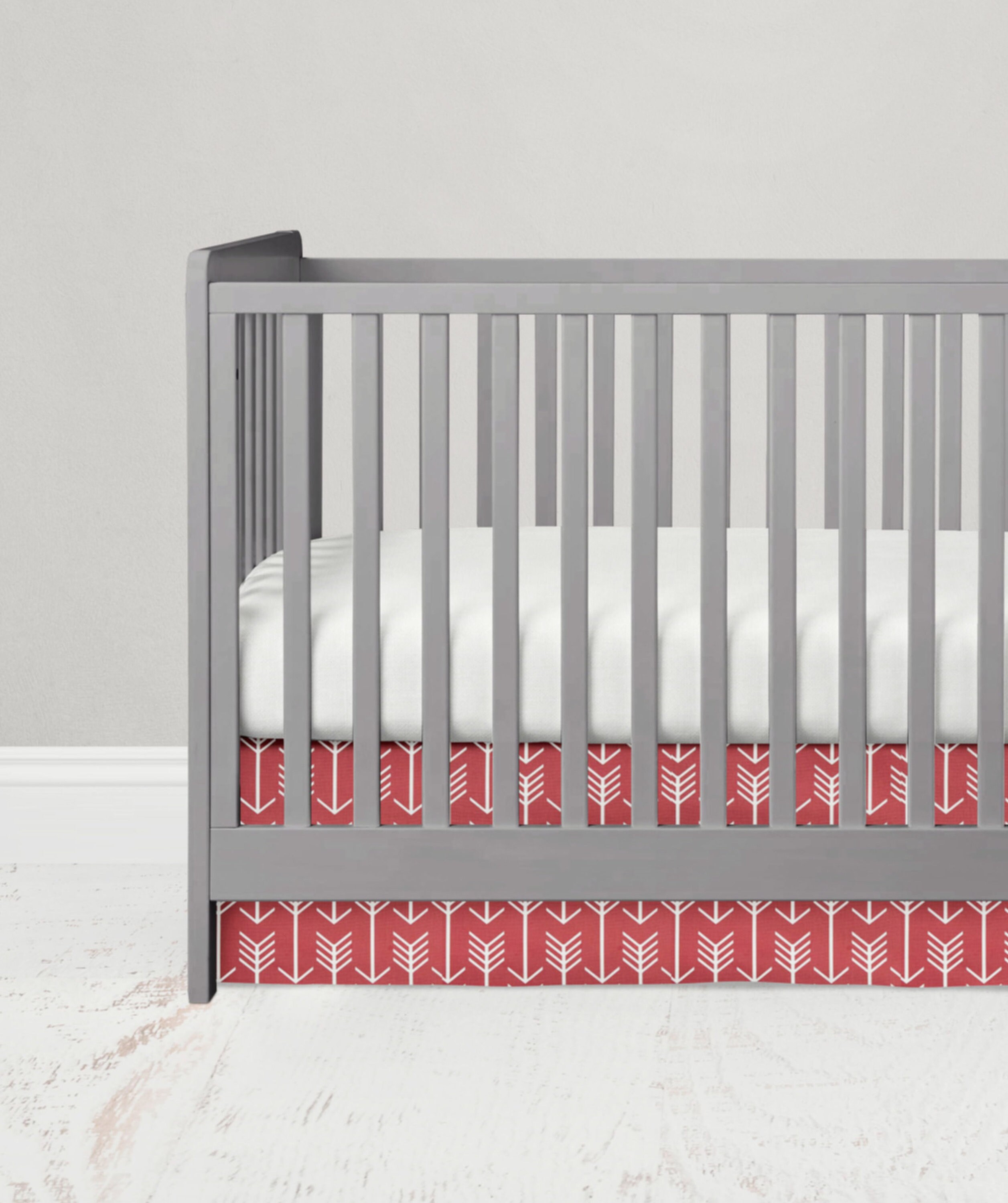Red Crib Skirt Arrow Crib Bedding Crib Skirt Girl Crib Etsy