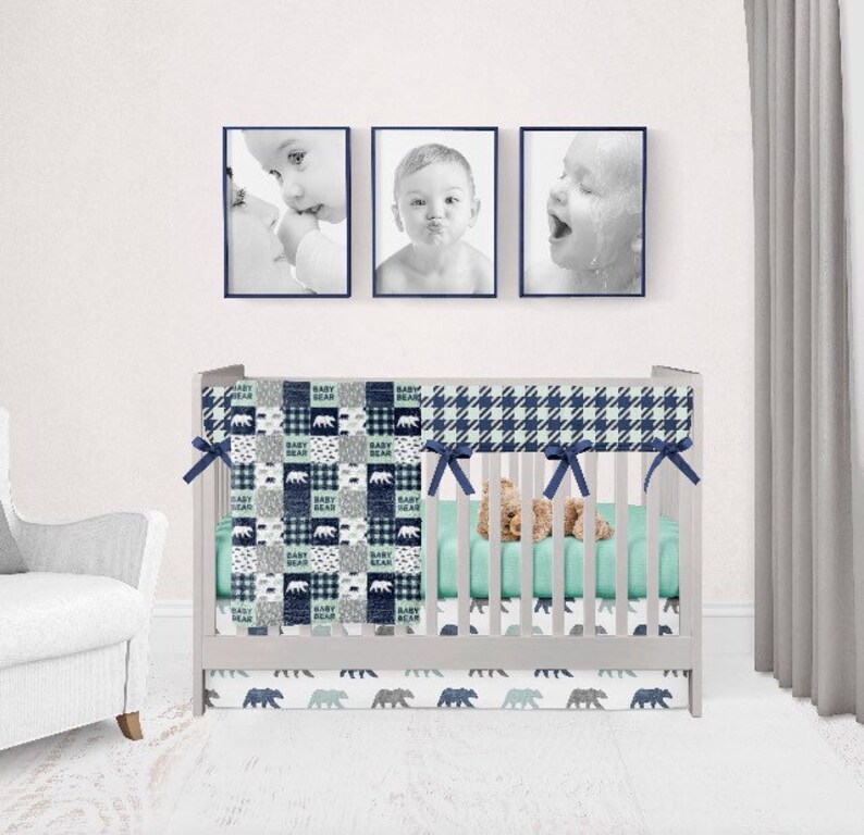 Bear Crib Bedding Set Custom Crib Bedding Boy Happy Camper Etsy