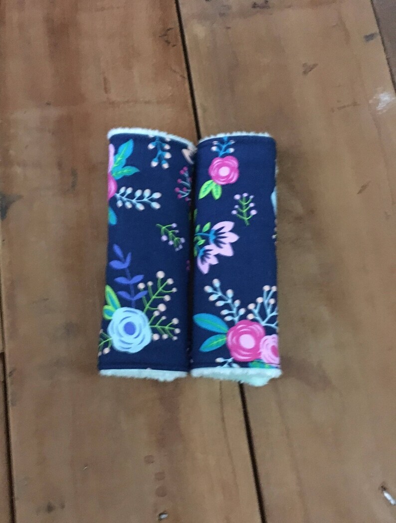 Navy Floral Baby Car Seat Strap Cover Girl Navy Baby Shower Etsy