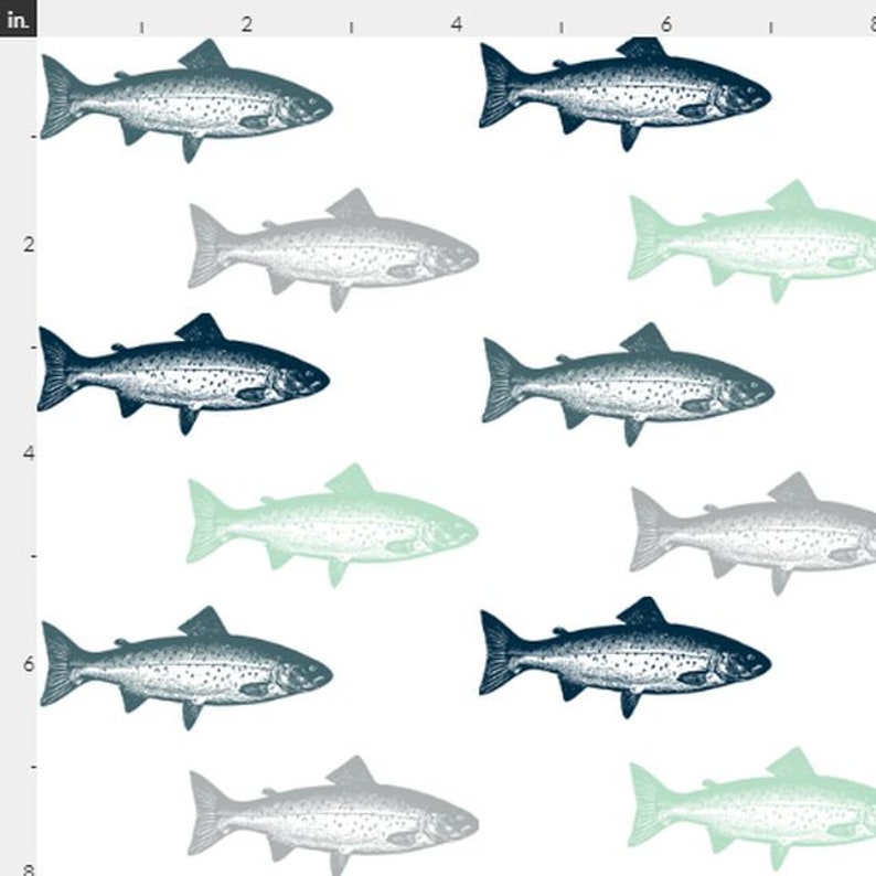 Fish Crib Sheet Fish Crib Bedding Gone Fishing Baby Bedding Etsy