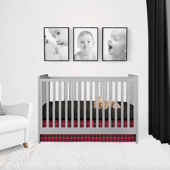 plaid crib skirt