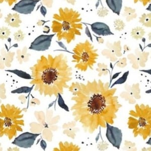 Floral Crib Sheet and Changing Pad Cover: Yellow Flower Nursery
