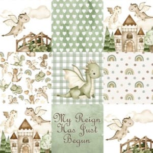 Dragon Baby Blanket: Fantasy Themed Nursery, Soft Minky Crib Comforter
Handmade Baby Quilt, Fantasy Baby Nursery Bedding, Baby Shower Gift, Newborn Boy Room Decor, Fairy Tale Crib Comforter