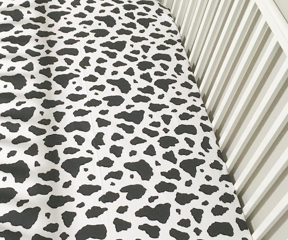 Cow Print Crib Sheet and Changing Pad: Western Farm Themed Nursery