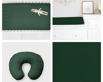 forest green crib sheet
