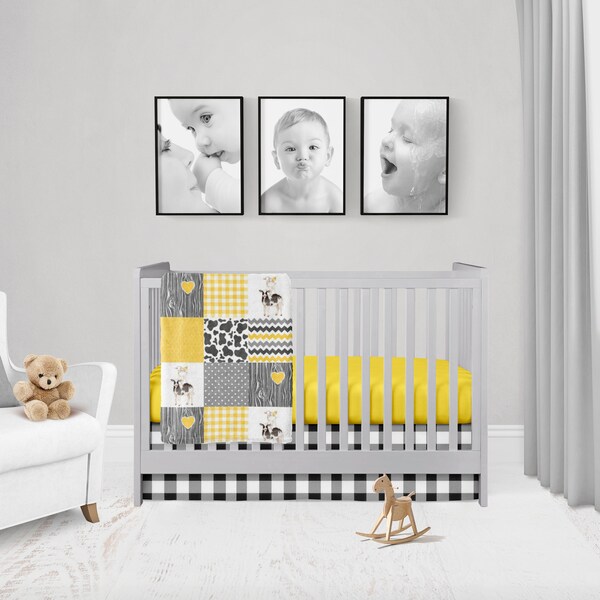 Yellow Gray Bedding Etsy