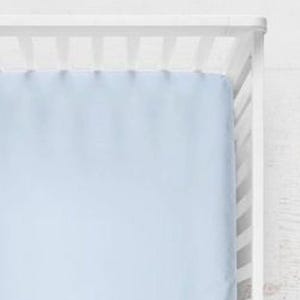 Blue Crib Sheets Boy Changing Pad Cover Pastel Boy Crib Bedding Classic Light Blue Baby Bedding Fitted Crib Sheets Cotton Mini Crib Sheet