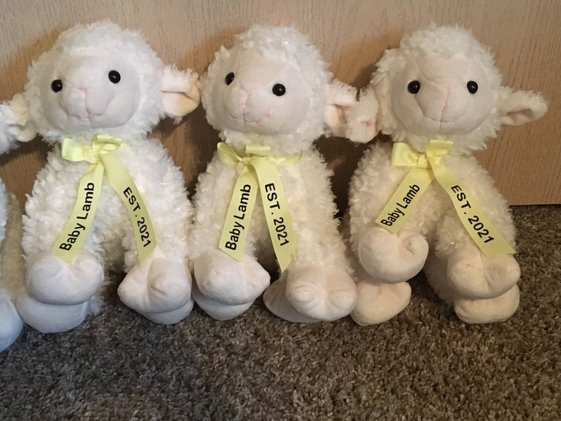 Personalized Easter Lamb Plush Stuffed Animal New Baby Gift Etsy