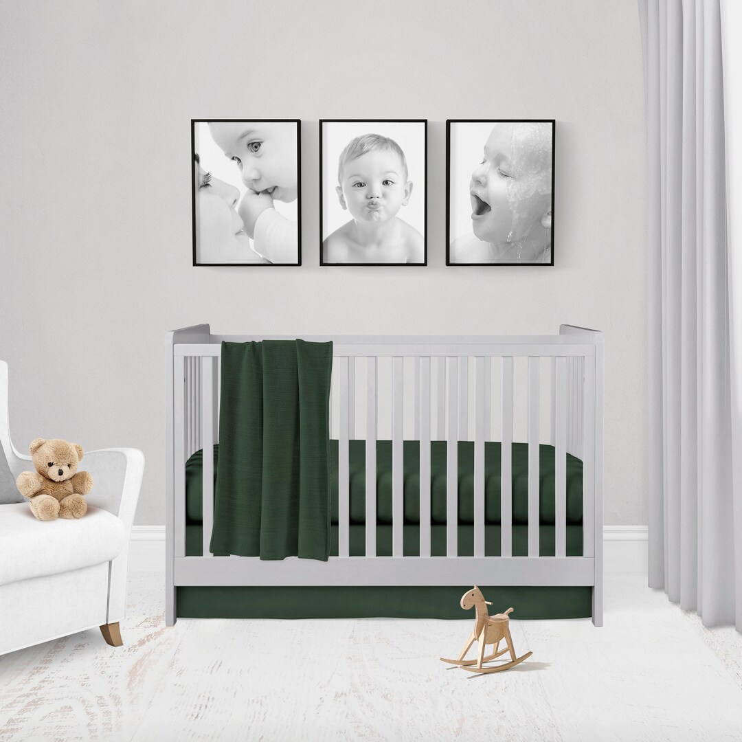Hunter Green Bedding Set Dark Green Baby Blanket Crib Bedding Etsy