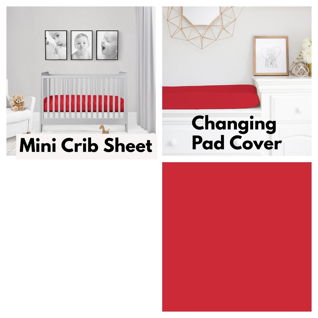 Red Crib Sheet Mini Crib Bedding Red Crib Bedding Red Etsy