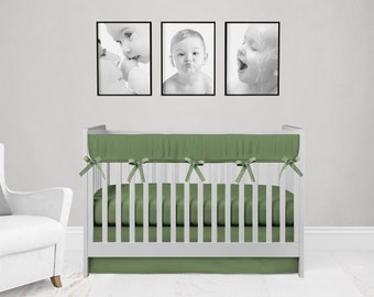 dark green crib sheet