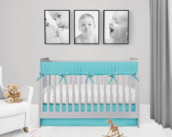 teal crib sheet