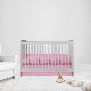 Pink Baby Crib Bedding Set: Crib Skirt & Fitted Sheet