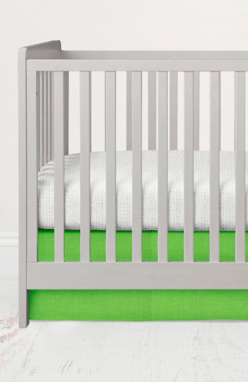 green crib skirt