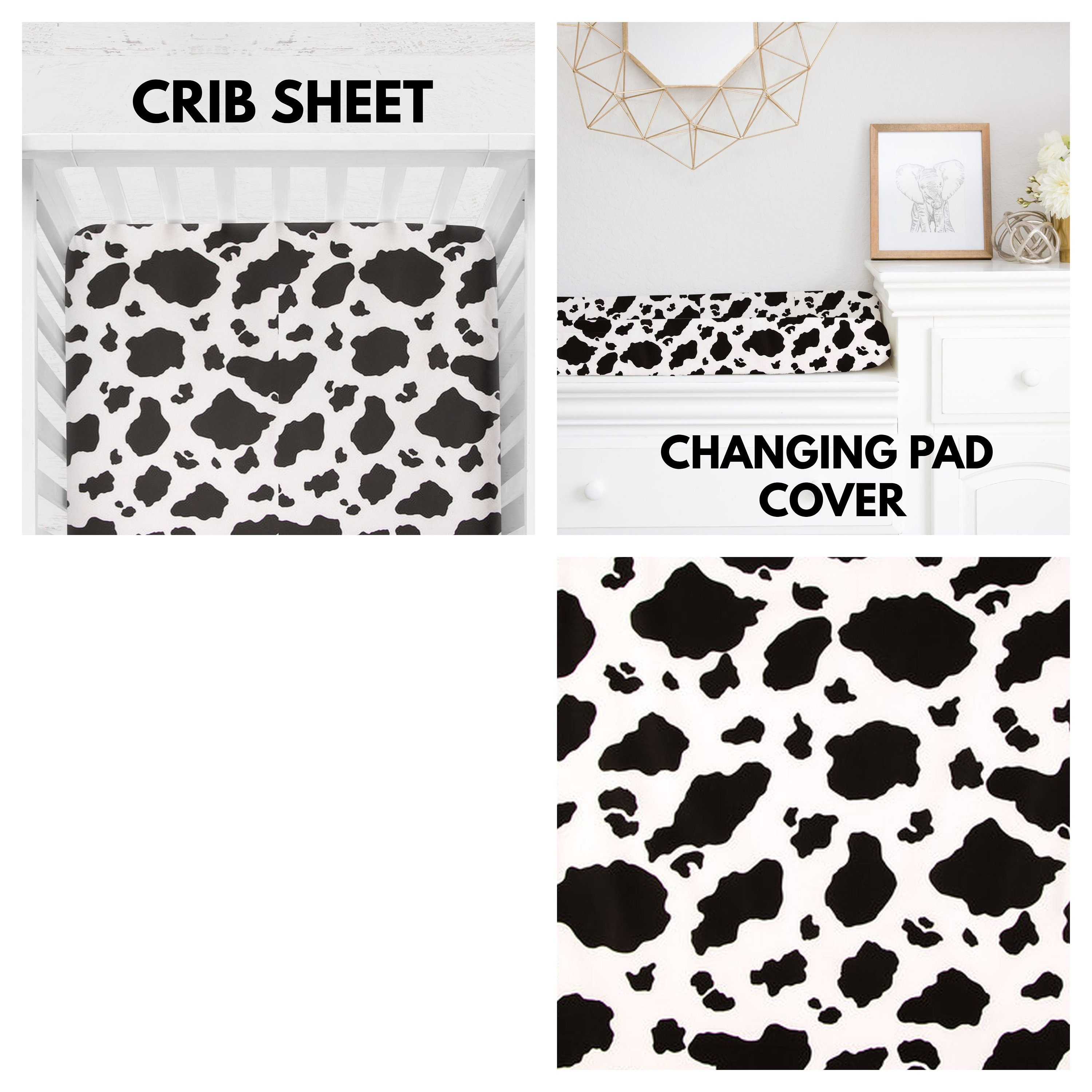 Cow print hotsell changing pad cover
